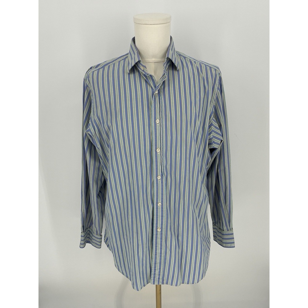 Polo Ralph Lauren Regent Classic Fit Purple Striped Dress Shirt 17 34/35 XL